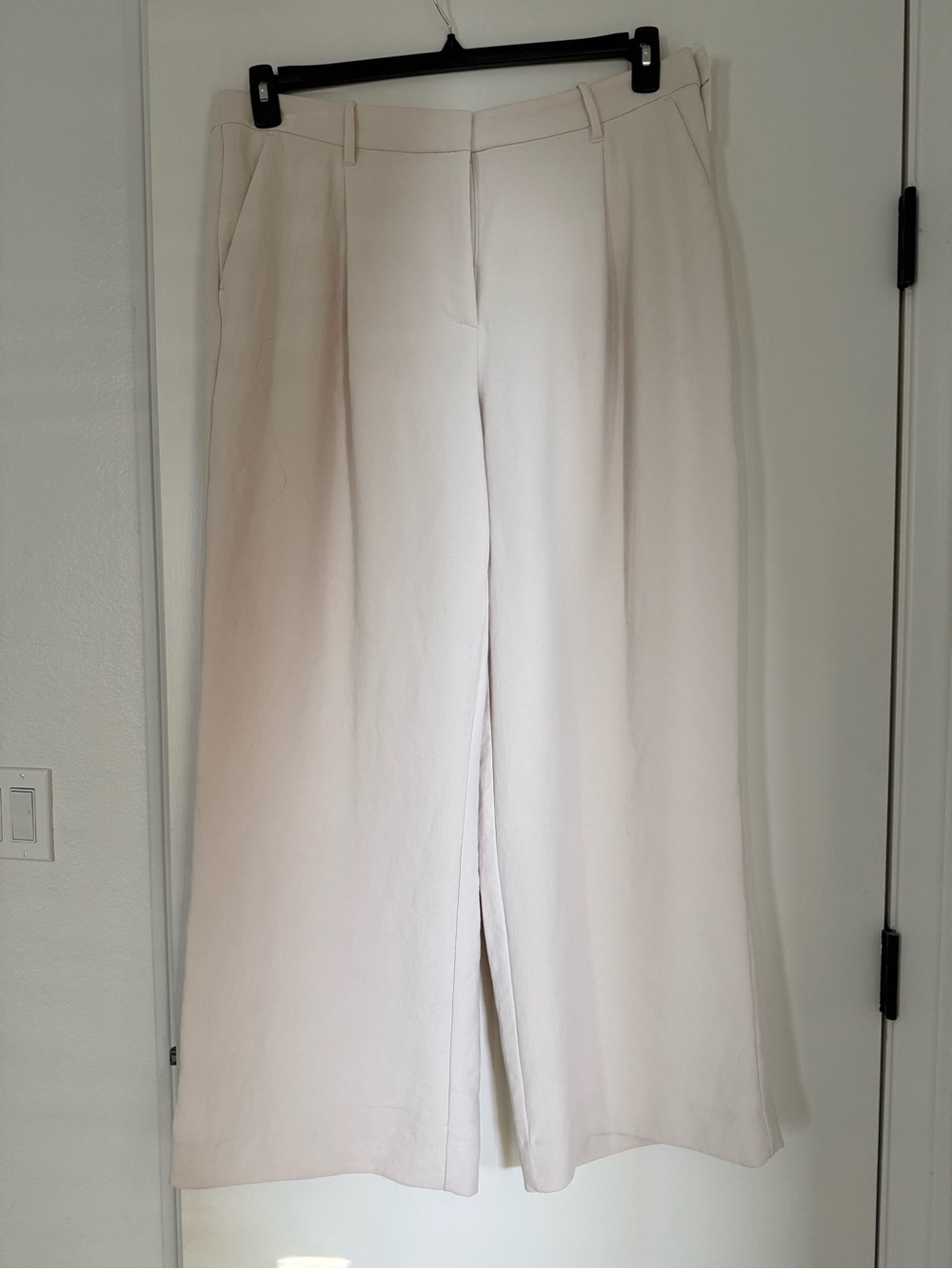 Abercrombie and Fitch Cream Wide-Leg Trousers